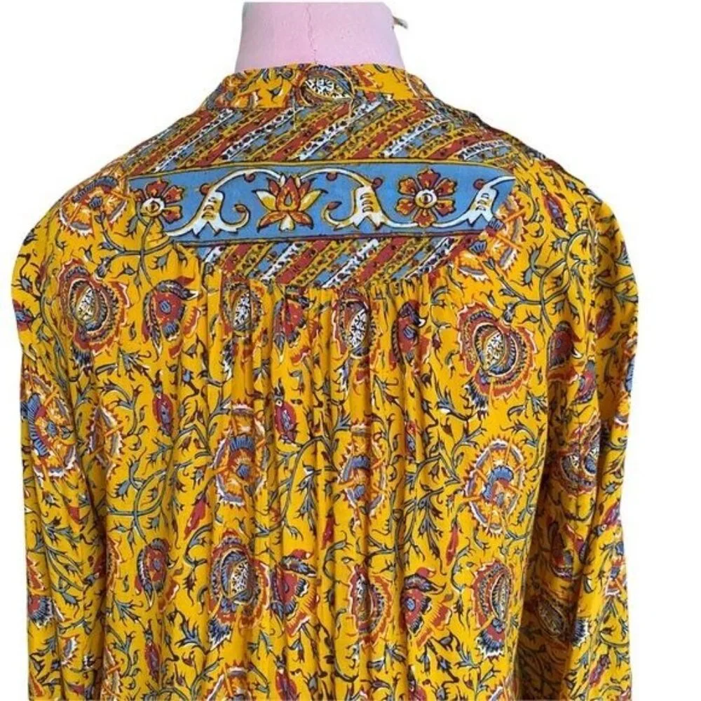 Anthropologie Tiny Ismelda Tunic Dress Yellow Multi Size Small NWT